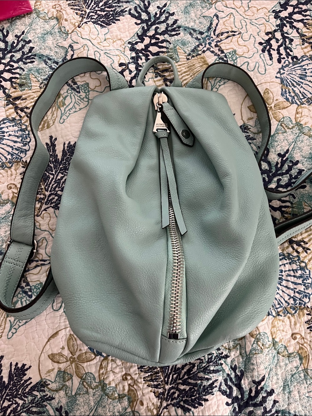 Aimee Kestenberg Seafoam Green Leather Bacpack